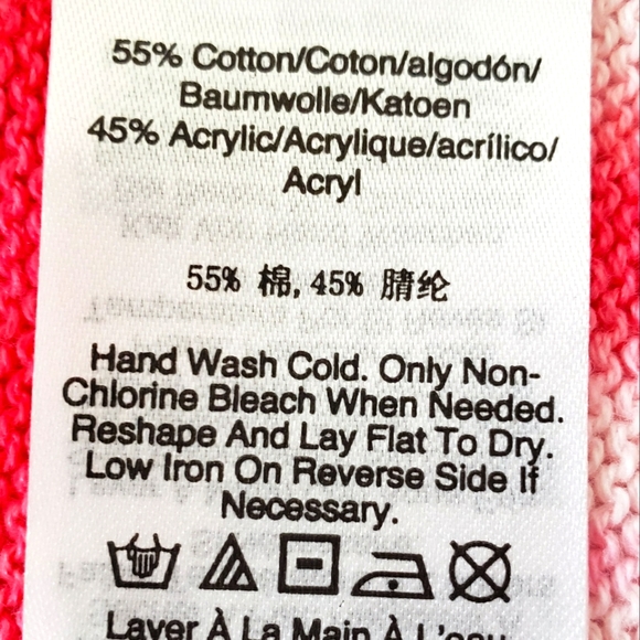 DKNY JEANS Long Sleeve Pink & White Tie-Dye Knit Sweater--M - Picture 10 of 11